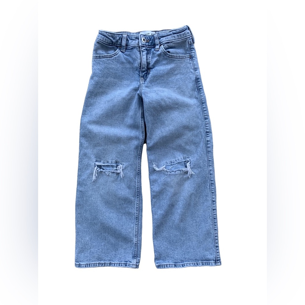 Abercrombie & Fitch Kids Size 9/10 High Rise Wide Leg Distressed Jeans